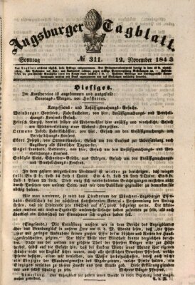 Augsburger Tagblatt Sonntag 12. November 1843