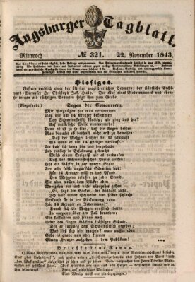 Augsburger Tagblatt Mittwoch 22. November 1843