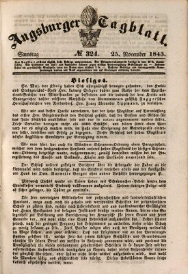 Augsburger Tagblatt Samstag 25. November 1843