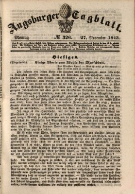 Augsburger Tagblatt Montag 27. November 1843