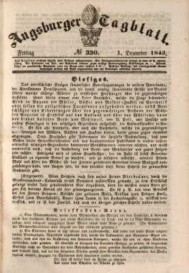 Augsburger Tagblatt Freitag 1. Dezember 1843