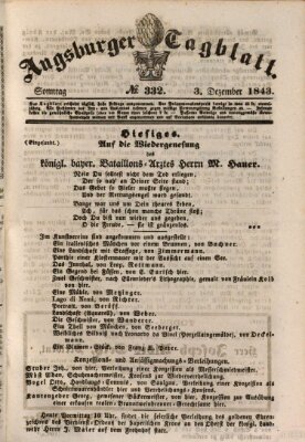 Augsburger Tagblatt Sonntag 3. Dezember 1843