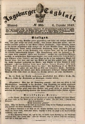 Augsburger Tagblatt Mittwoch 6. Dezember 1843