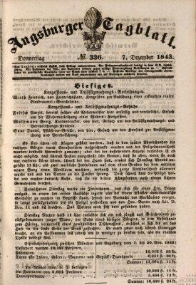 Augsburger Tagblatt Donnerstag 7. Dezember 1843