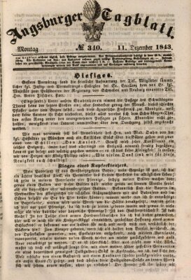 Augsburger Tagblatt Montag 11. Dezember 1843