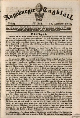 Augsburger Tagblatt Freitag 15. Dezember 1843