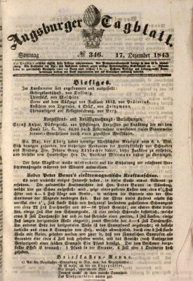 Augsburger Tagblatt Sonntag 17. Dezember 1843