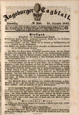 Augsburger Tagblatt Donnerstag 21. Dezember 1843