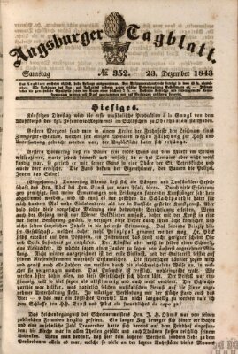 Augsburger Tagblatt Samstag 23. Dezember 1843