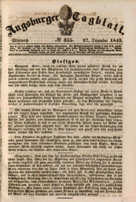 Augsburger Tagblatt Mittwoch 27. Dezember 1843