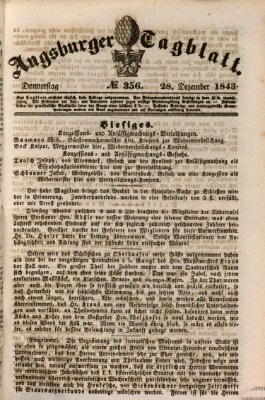 Augsburger Tagblatt Donnerstag 28. Dezember 1843