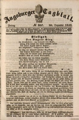 Augsburger Tagblatt Freitag 29. Dezember 1843