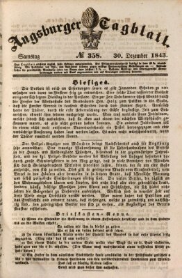 Augsburger Tagblatt Samstag 30. Dezember 1843