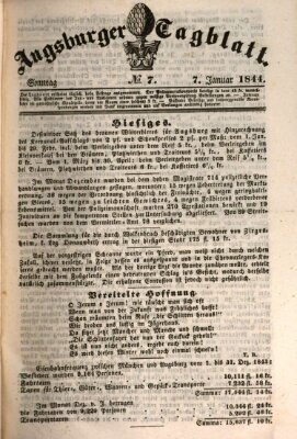 Augsburger Tagblatt Sonntag 7. Januar 1844