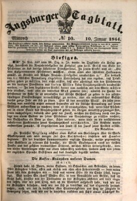 Augsburger Tagblatt Mittwoch 10. Januar 1844