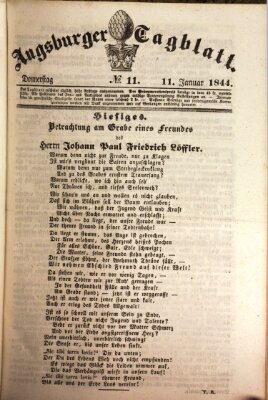 Augsburger Tagblatt Donnerstag 11. Januar 1844