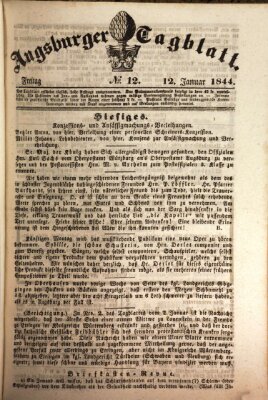 Augsburger Tagblatt Freitag 12. Januar 1844