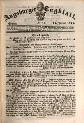 Augsburger Tagblatt Sonntag 14. Januar 1844