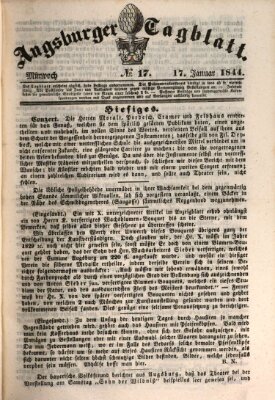 Augsburger Tagblatt Mittwoch 17. Januar 1844