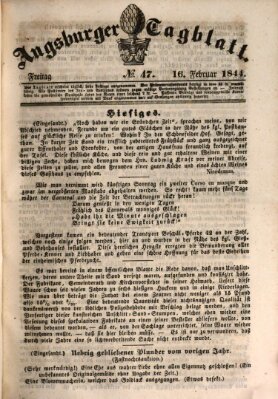 Augsburger Tagblatt Freitag 16. Februar 1844