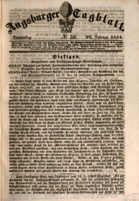 Augsburger Tagblatt Donnerstag 22. Februar 1844