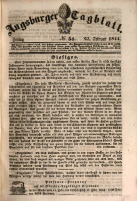 Augsburger Tagblatt Freitag 23. Februar 1844