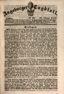 Augsburger Tagblatt Dienstag 27. Februar 1844