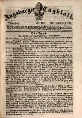 Augsburger Tagblatt Donnerstag 29. Februar 1844