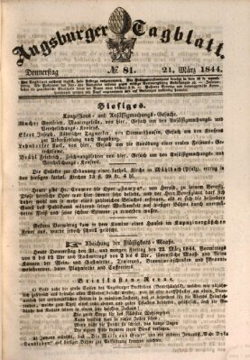 Augsburger Tagblatt Donnerstag 21. März 1844