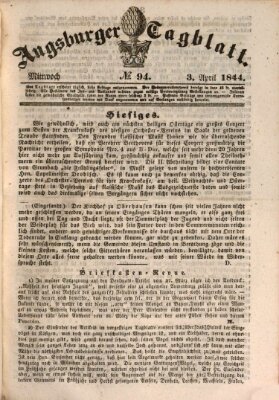 Augsburger Tagblatt Mittwoch 3. April 1844