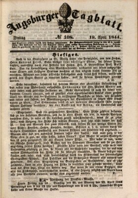 Augsburger Tagblatt Freitag 19. April 1844