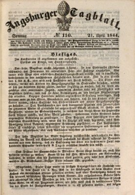 Augsburger Tagblatt Sonntag 21. April 1844