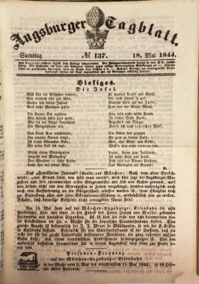 Augsburger Tagblatt Samstag 18. Mai 1844