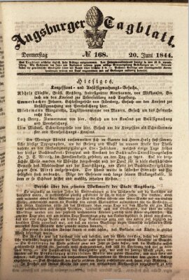 Augsburger Tagblatt Donnerstag 20. Juni 1844