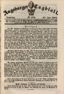 Augsburger Tagblatt Donnerstag 27. Juni 1844