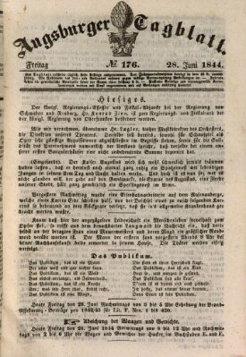 Augsburger Tagblatt Freitag 28. Juni 1844