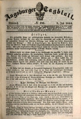 Augsburger Tagblatt Mittwoch 3. Juli 1844