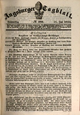 Augsburger Tagblatt Donnerstag 11. Juli 1844