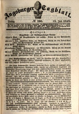 Augsburger Tagblatt Freitag 12. Juli 1844