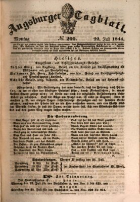 Augsburger Tagblatt Montag 22. Juli 1844