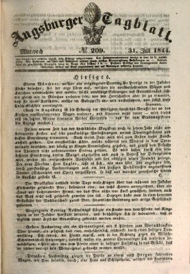 Augsburger Tagblatt Mittwoch 31. Juli 1844