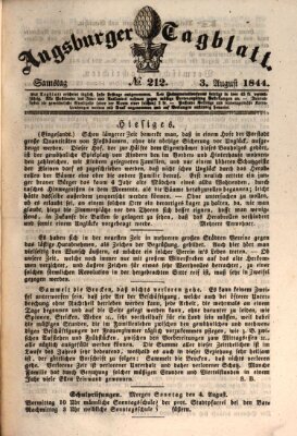 Augsburger Tagblatt Samstag 3. August 1844