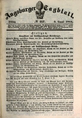 Augsburger Tagblatt Freitag 9. August 1844