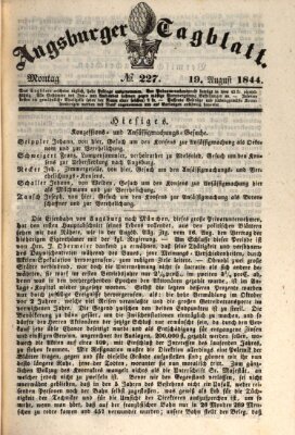 Augsburger Tagblatt Montag 19. August 1844