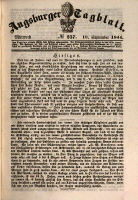 Augsburger Tagblatt Dienstag 17. September 1844