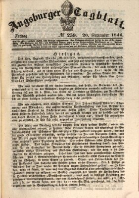 Augsburger Tagblatt Freitag 20. September 1844