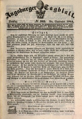 Augsburger Tagblatt Dienstag 24. September 1844