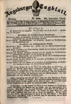 Augsburger Tagblatt Sonntag 29. September 1844