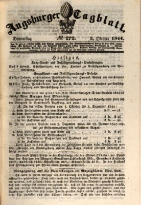 Augsburger Tagblatt Donnerstag 3. Oktober 1844