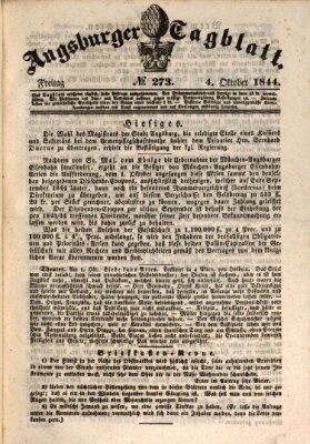 Augsburger Tagblatt Freitag 4. Oktober 1844